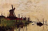 Claude Monet Wall Art - Windmill at Zaandam 1